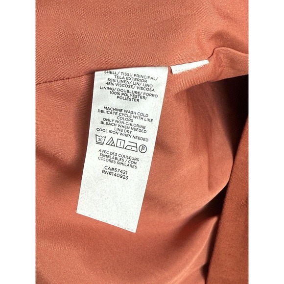 Loft Relaxed Lightweight Clay Linen Blend Blazer Coastal Casual Size 14T - Picture 4 of 4